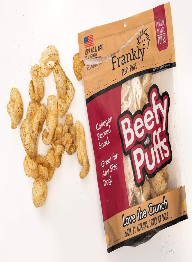 Frankly Venison Beefy Puffs 100 percentUSA Made Collagen Packed Snack 5 Ounce Package - Image 2